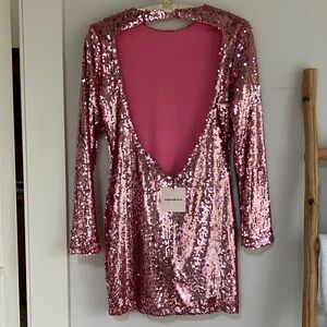 Superdown Sparkling Pink Sequin Dress